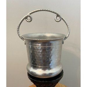 METAL ICE BUCKET / PLANTER MADE OF HAMMERED ALUMINUM